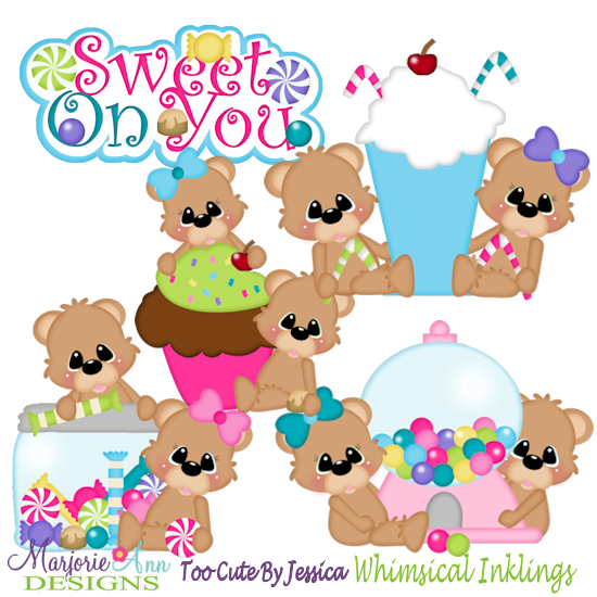 Sweet On You Bears SVG Cutting Files Includes Clipart - Click Image to Close